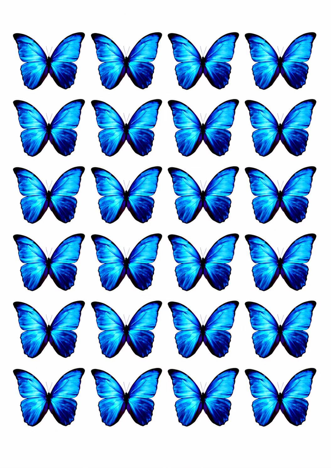 Precut wafer paper butterflies for dessert decorations.