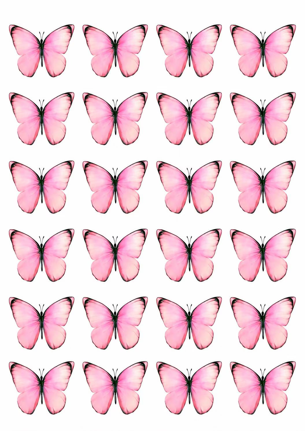 Edible wafer paper butterfly shapes for cake toppers.
