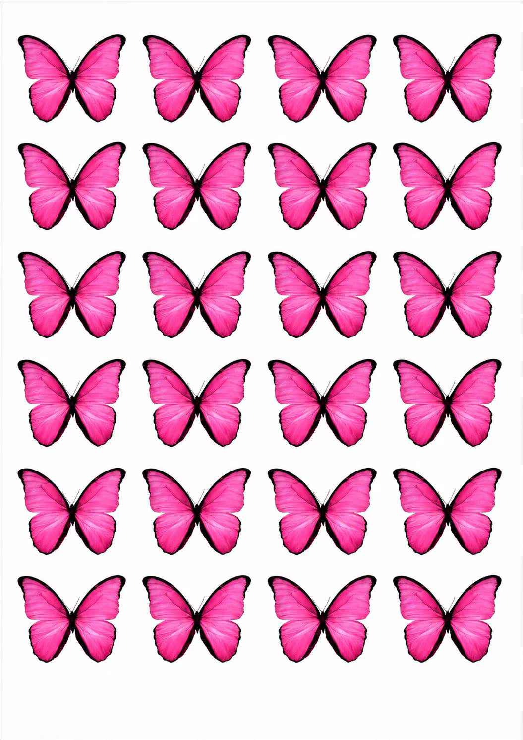 Edible wafer butterflies for cakes and desserts.