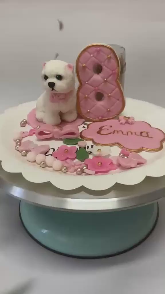 Handmade Fondant Terrier Dog Cake Topper – Edible Sugarpaste Decoration