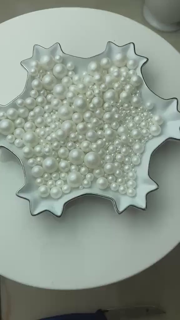 White Sugar Pearls Mix – Edible Cake Decorations