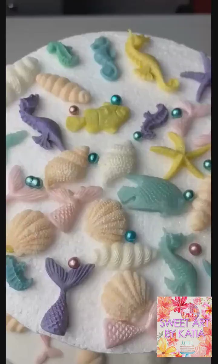 Under the Sea Fondant Cake Topper Set – Handmade & Edible