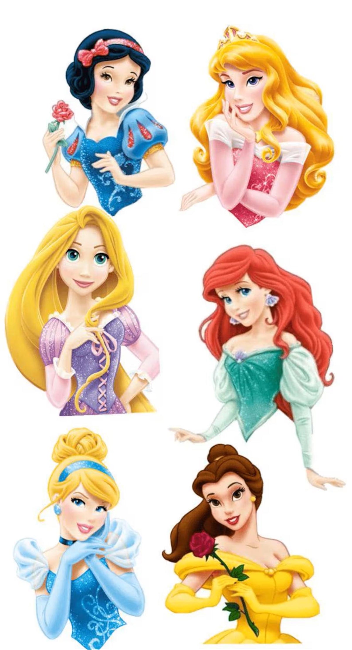 Princess edible cake topper design 2, available in wafer paper or icing sheet.