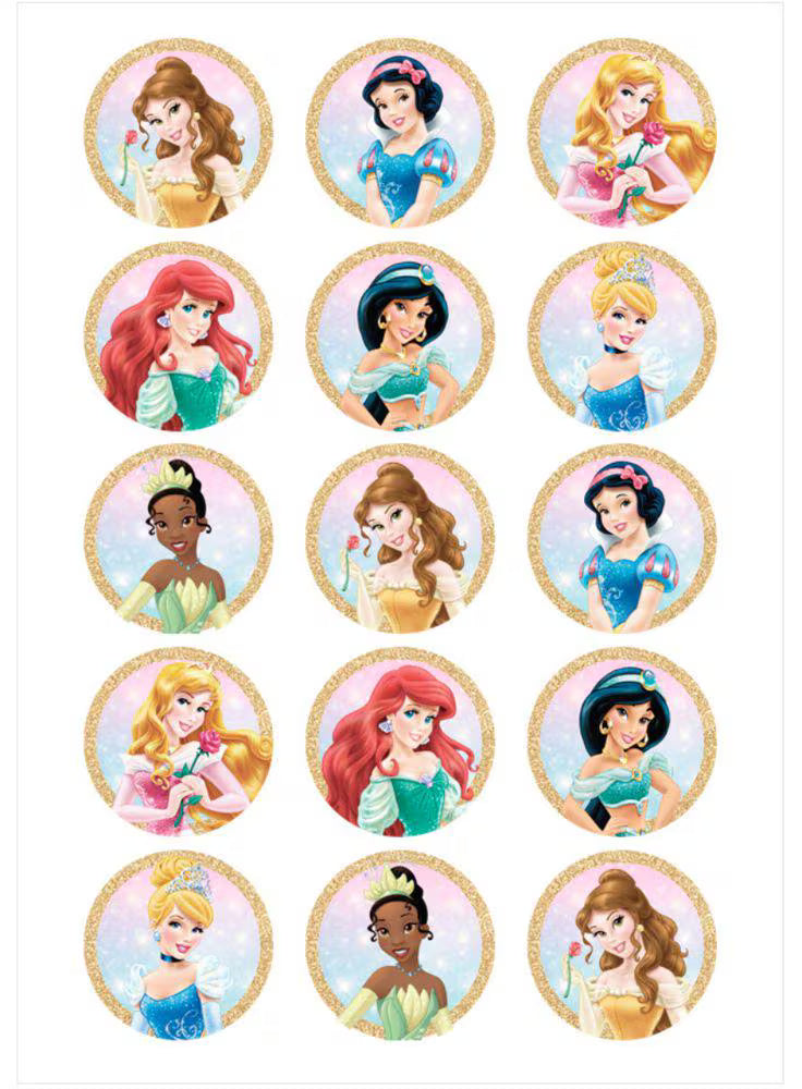 Princess edible cake topper design 7, available in wafer paper or icing sheet.