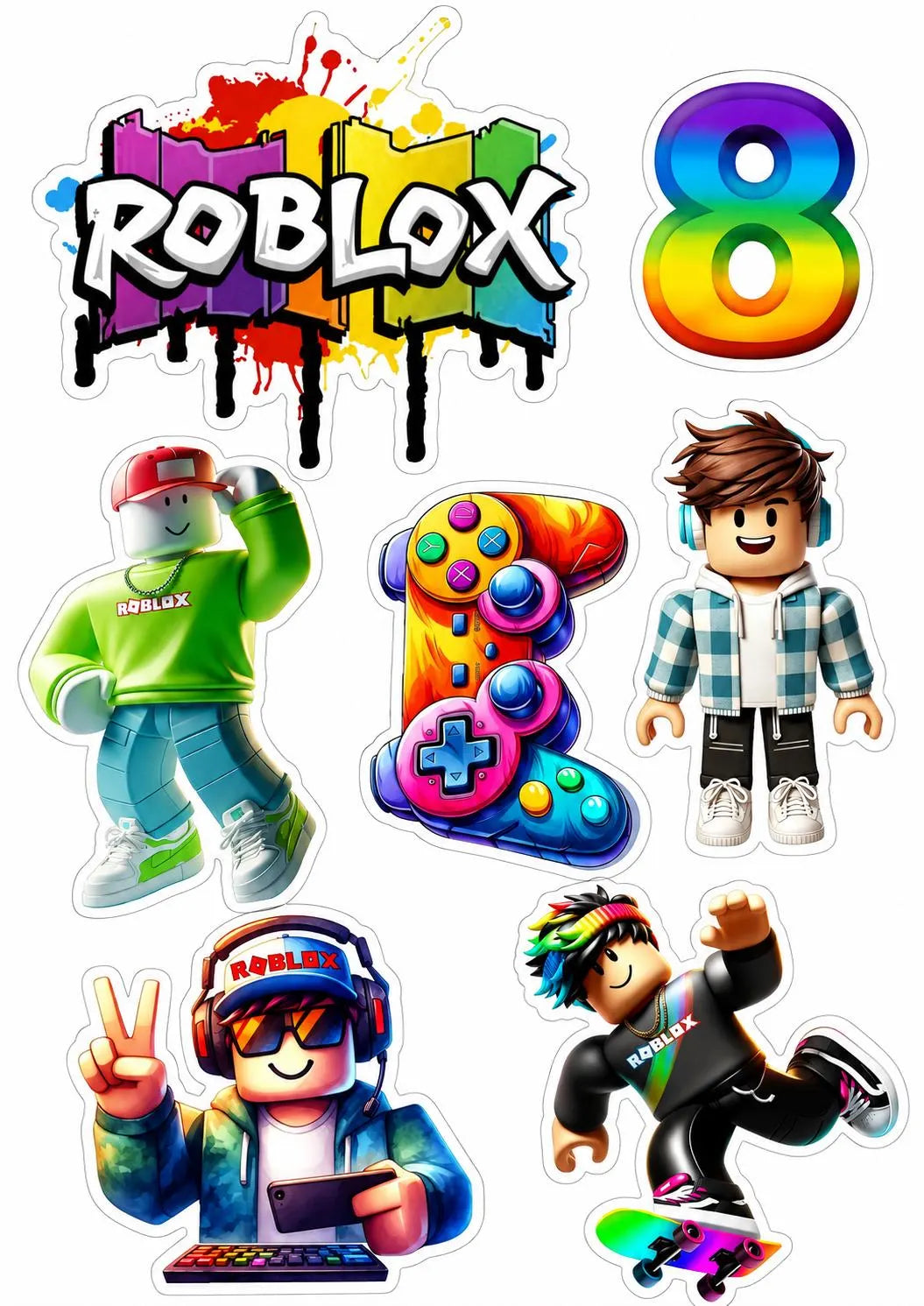 Roblox edible cake topper design 3, available in wafer paper or icing sheet.