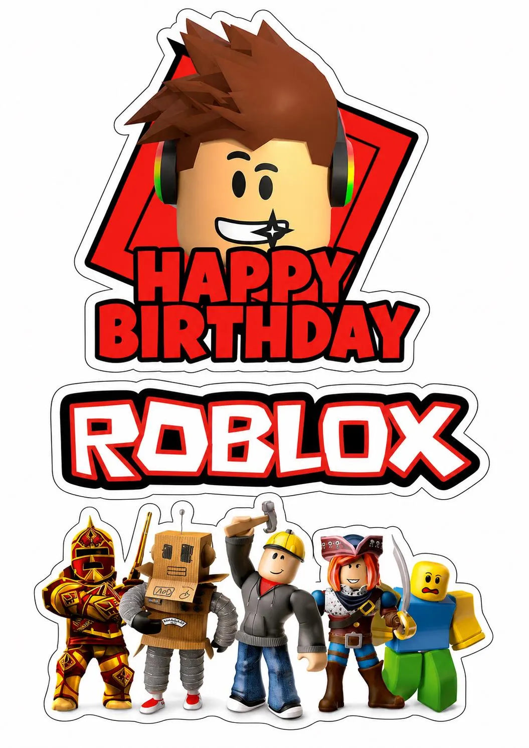Roblox edible cake topper design 5, available in wafer paper or icing sheet.