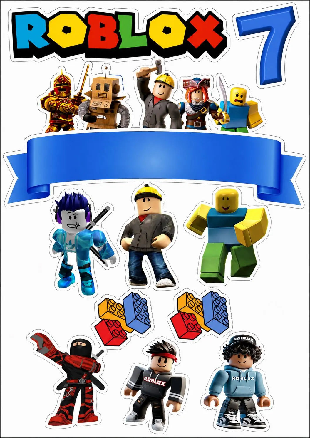 Roblox edible cake topper design 9, available in wafer paper or icing sheet.