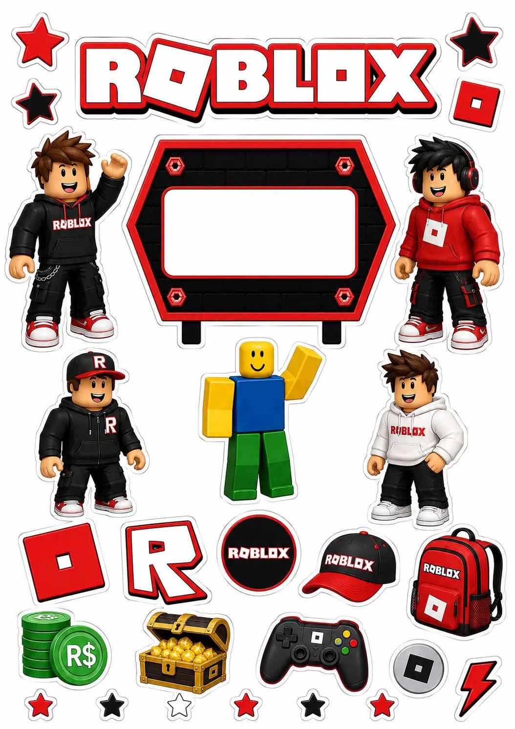 Roblox edible cake topper design 11, available in wafer paper or icing sheet.