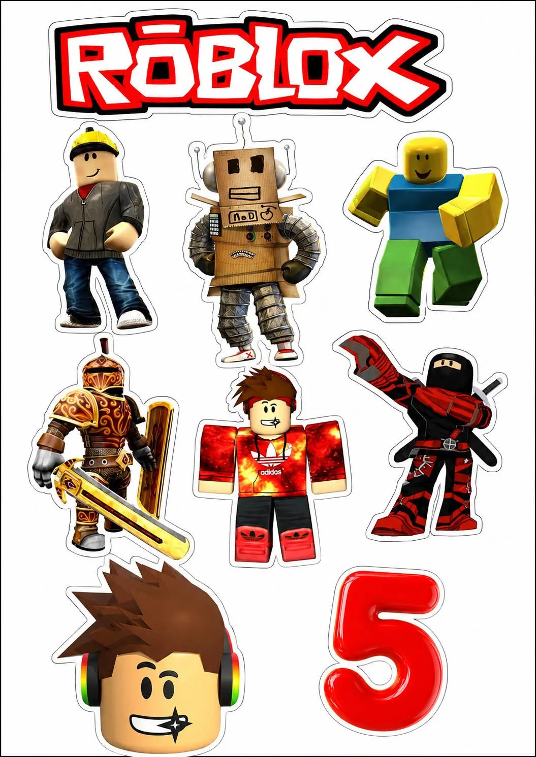 Roblox edible cake topper design 12, available in wafer paper or icing sheet.