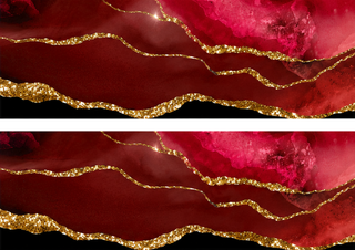 Design 1 – Ruby Red Marble & Gold Edible Cake Wrap –Edible Luxury Burgundy Cake Border