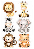 Safari animals edible cake topper design 18, available in wafer paper or icing sheet.