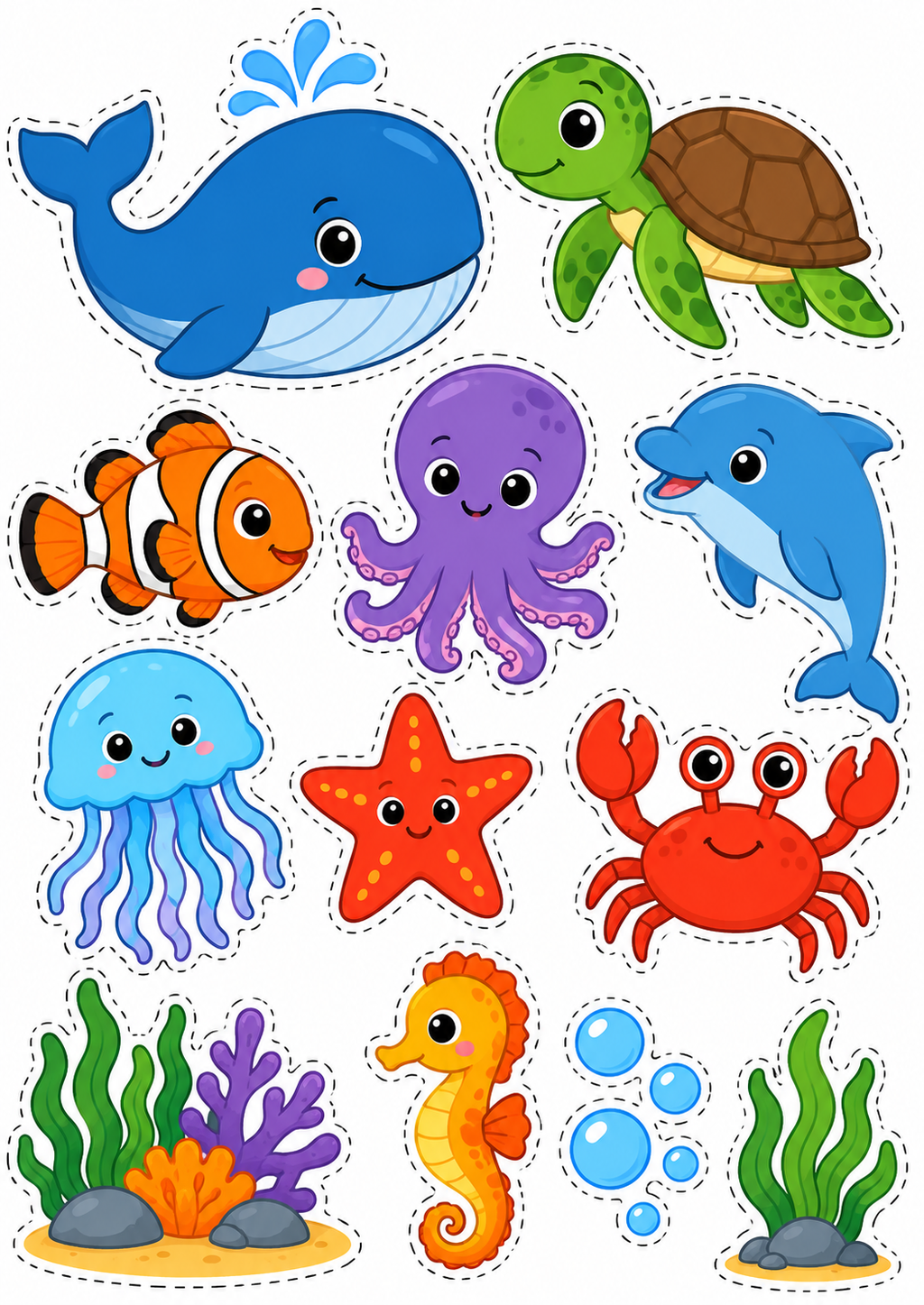 Under the Sea edible cake topper design 1
