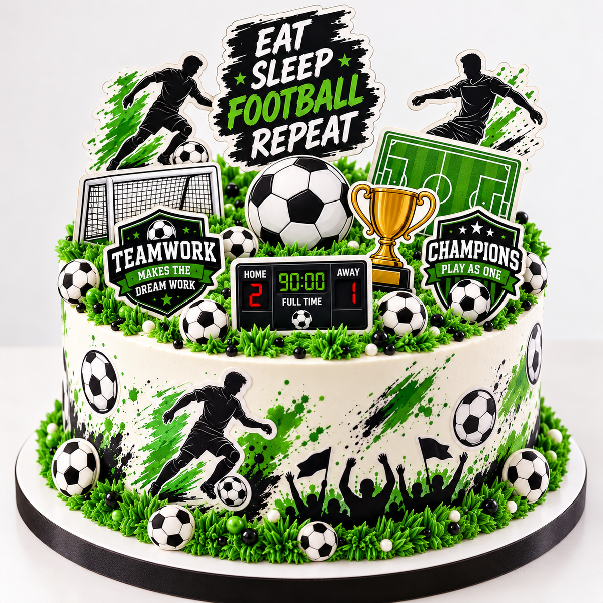 Sport edible cake topper design 1, available in wafer paper or icing sheet.