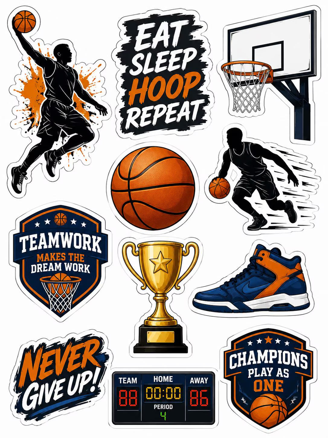 Sport edible cake topper design 8, available in wafer paper or icing sheet.