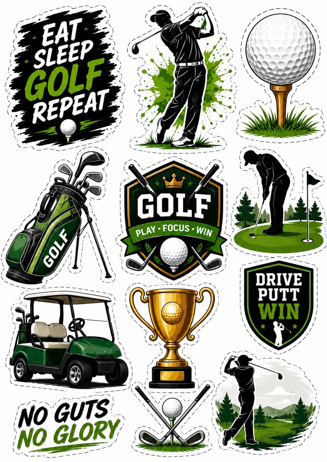 Sport edible cake topper design 14, available in wafer paper or icing sheet.