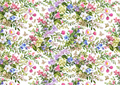 Design 2 full A4 continuous watercolor spring flowers and butterflies edible cake wrap pattern