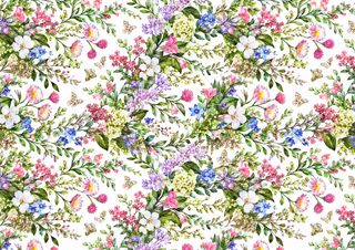 Design 1 – Spring Botanical & Butterflies Edible Cake Wrap – Watercolor Floral A4 Cake Border