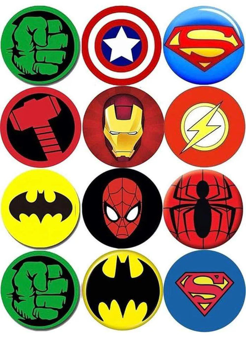 Superhero edible cake topper design 2, available in wafer paper or icing sheet.