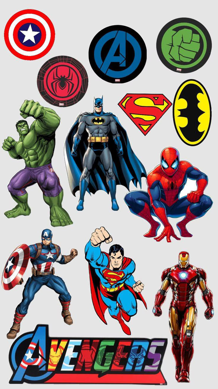 Superhero edible cake topper design 4, available in wafer paper or icing sheet.