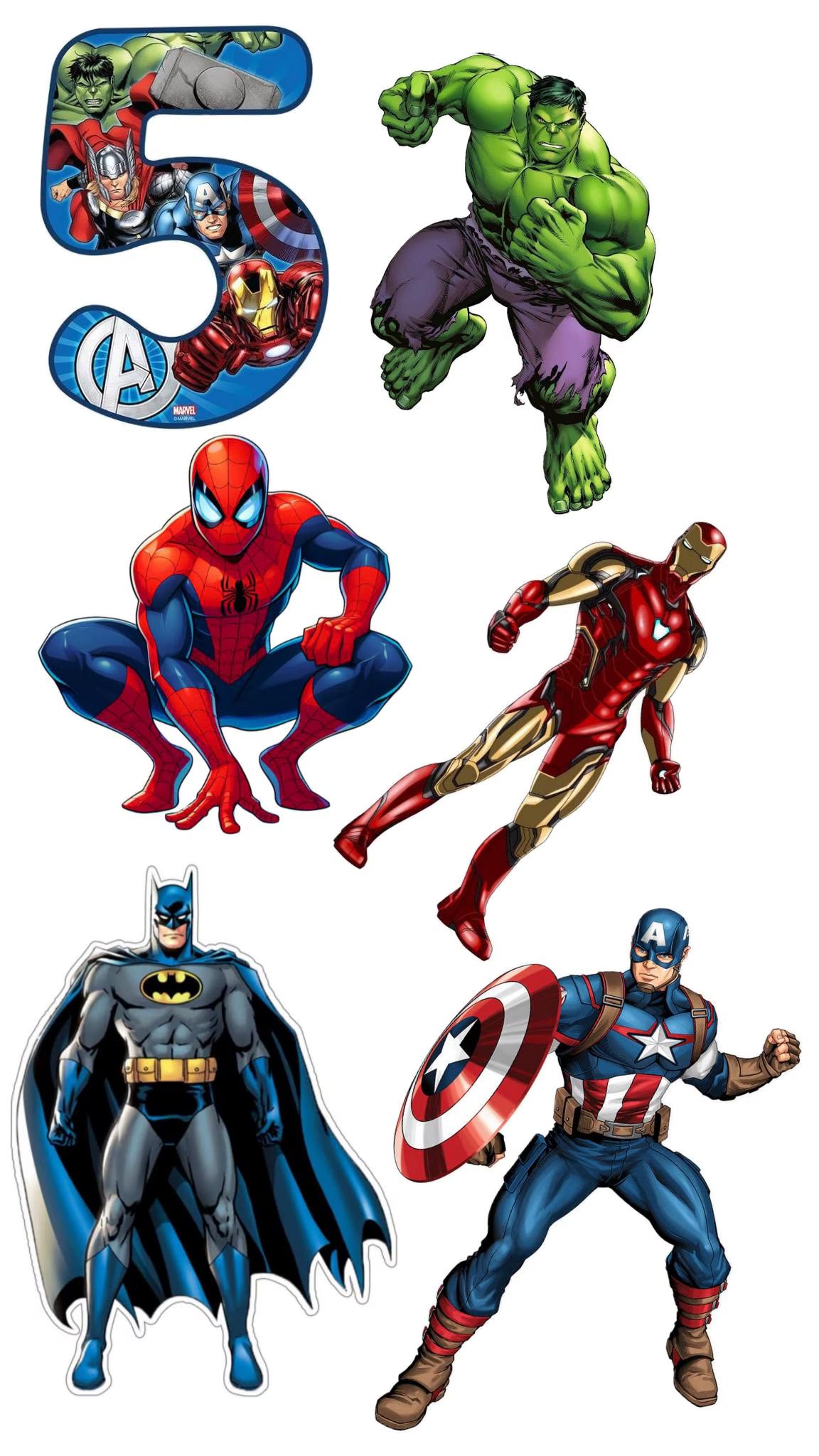 Superhero edible cake topper design 7, available in wafer paper or icing sheet.
