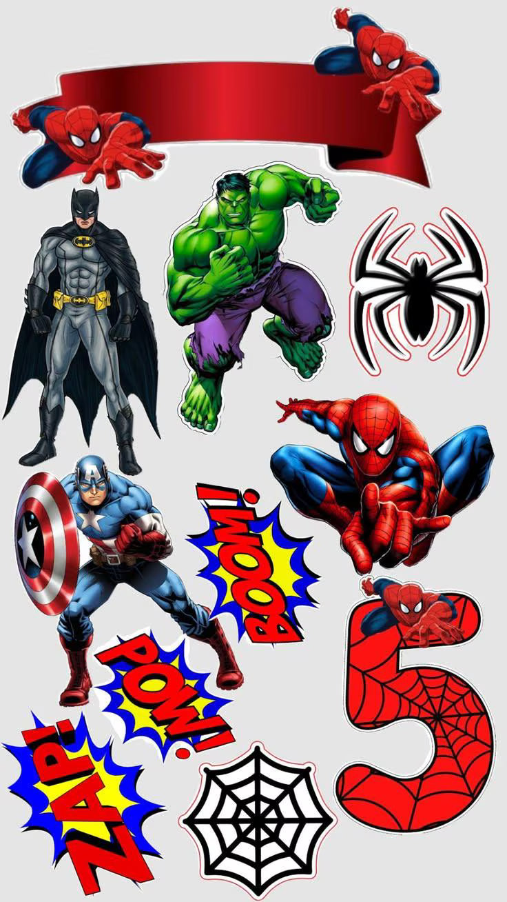 Superhero edible cake topper design 12, available in wafer paper or icing sheet.