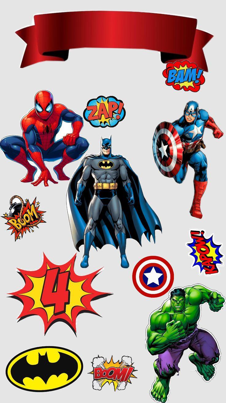 Superhero edible cake topper design 16, available in wafer paper or icing sheet.