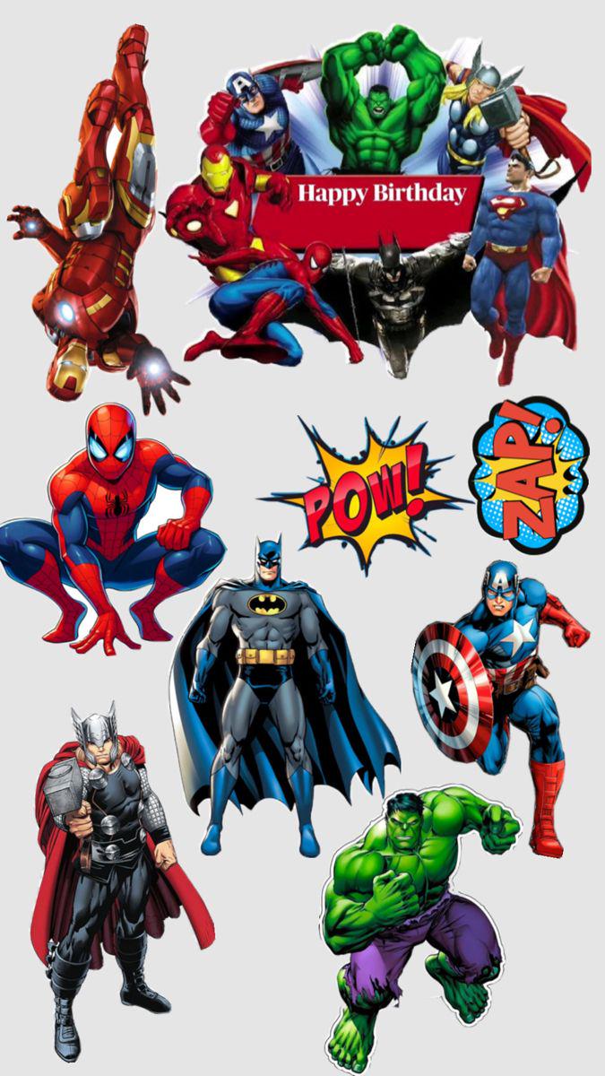 Superhero edible cake topper design 18, available in wafer paper or icing sheet.