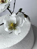 Handmade edible wafer paper magnolia flowers for cake decoration, image 8.